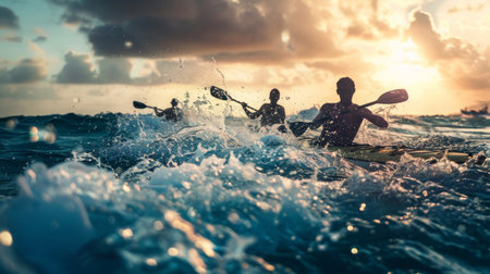 Couple Riding on Boat in Oceanの素材