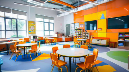 Vibrant Kindergarten Classroom in Daylightの素材