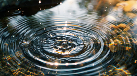 Water Drop on Pond Surfaceの素材
