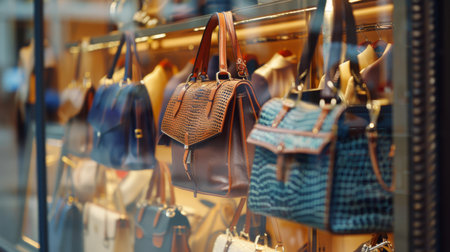 Designer Handbags on Display at Luxury Boutiqueの素材