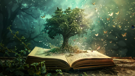 Open Book With Tree, Artの素材