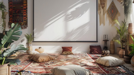 Classroom Setting With Projector Screen and Rugの素材