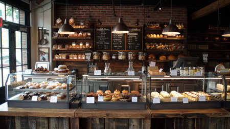 Assorted Pastries in Bakery Interiorの素材