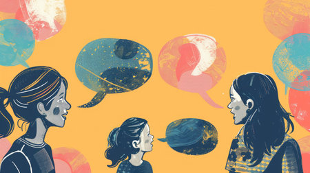 Group of People With Speech Bubblesの素材