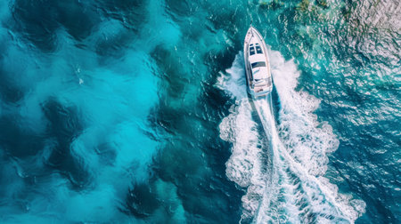 Boat Sailing in the Oceanの素材