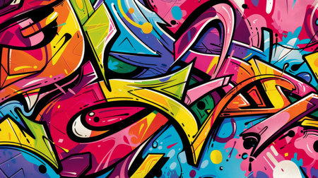 Vibrant Graffiti Art on Wallの素材