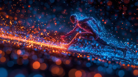 Blurry Person Skateboarding in Motionの素材