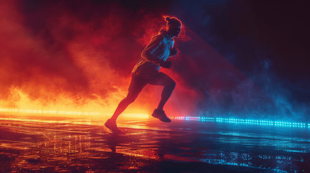 Neon-Lit Street Dance at Nightの素材