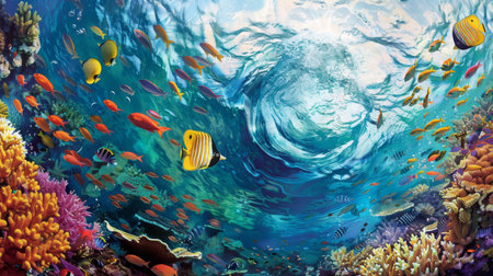 Ocean Life With Fish and Coralsの素材