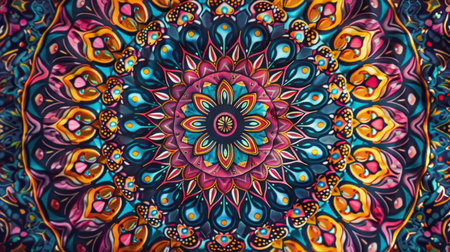 Vibrant Mandala Pattern on Textured Backgroundの素材