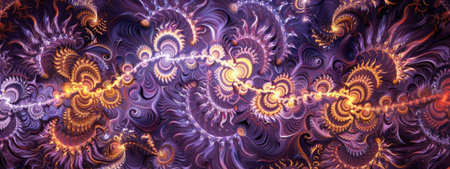 Computer Generated Purple and Yellow Flowersの素材