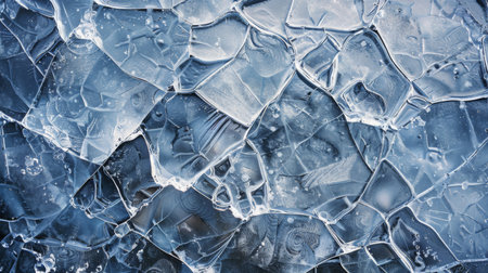 Crystalline Ice Patterns in Close-Up Viewの素材