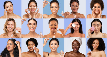 Women applying skincare products for a glowing complexion in diverse routines