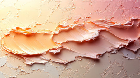 Abstract textured composition of peach and cream hues evoking warmth and depth in modern art. Generative AIの素材