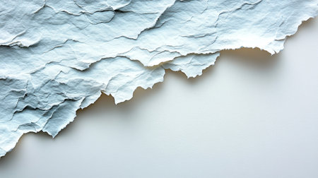 Textured torn paper edges revealing soft beige background for creative design and artistic applications. Generative AIの素材
