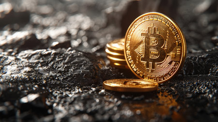 Bitcoin Atop Coin Pileの素材