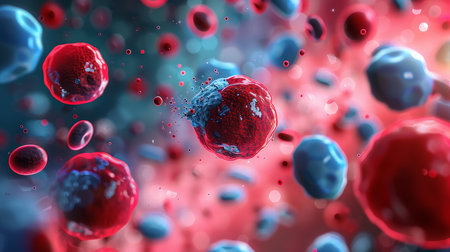 Cluster of Red and Blue Blood Cellsの素材