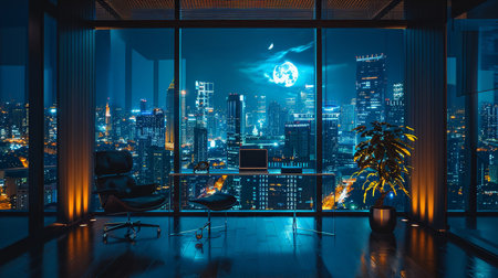 Urban Cityscape Night View From Roomの素材