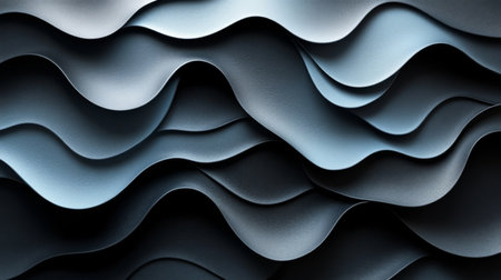 Textured waves of blue and gray layers create a captivating visual in contemporary design, showcasing unique patterns and depth. Generative AIの素材