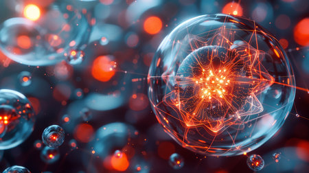 Abstract Flower Surrounded by Bubblesの素材