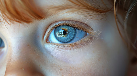 Close-Up of a Childs Blue Eyesの素材