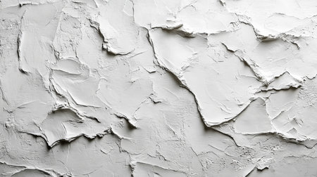Textured white wall with irregular patterns showcasing artistic design in a modern interior setting. Generative AIの素材