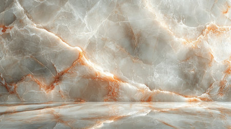 Textured marble surface with soft hues and subtle veins reflecting light in a well-lit interior setting. Generative AIの素材