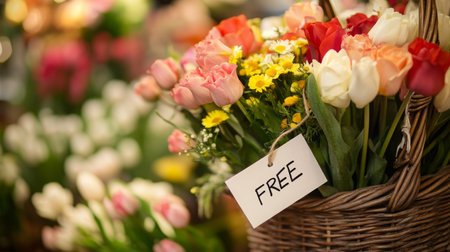 Flower delivery service offers free bouquets to brighten your day in local marketの素材