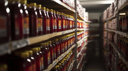 Juice production exploration in a well-stocked storage facilityの素材