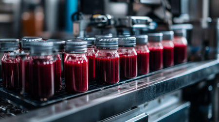 Juice processing with artificial intelligence technology in a modern facilityの素材