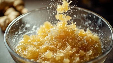 Fresh juice preparation using ginger and natural ingredients for healthy drink experienceの素材