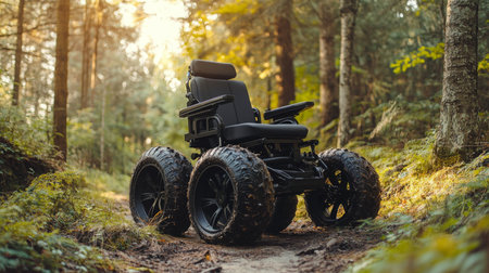Innovative all-terrain electric wheelchair designed for outdoor explorationの素材