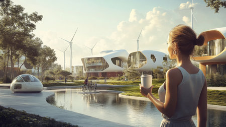Innovative real estate development with wind energy in a sustainable community environmentの素材