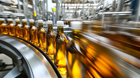 Production of natural wine in a high-tech facility with automated bottling processの素材