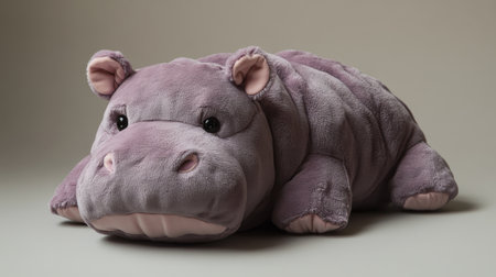 Plush hippo toy providing comfort and cuteness in a soft design for children and collectors. Generative AIの素材
