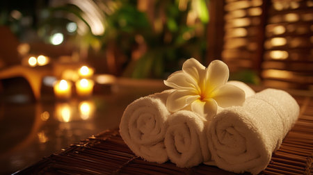 Relaxing aromatherapy experience in a multisensory spa environment with soothing detailsの素材