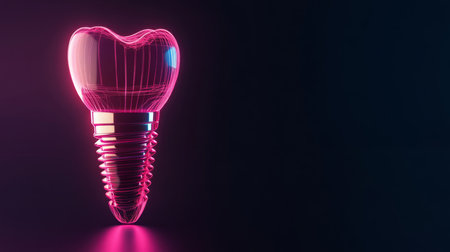 Innovative digital dental implant design highlighted through advanced AI representationの素材