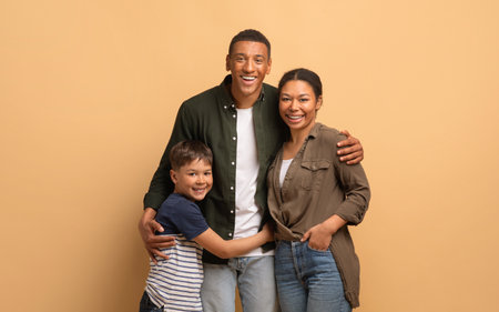 Family togetherness shines through in joyful moment of love and connectionの写真素材