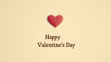 Heart shaped decoration with text wishing for a joyful Valentines Day celebrationの素材