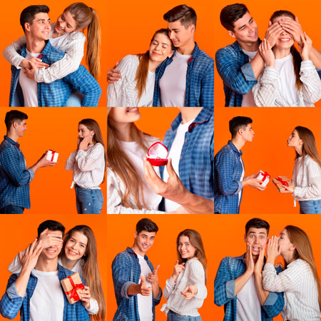 Young couple sharing moments of love and joy on St Valentine Day celebration