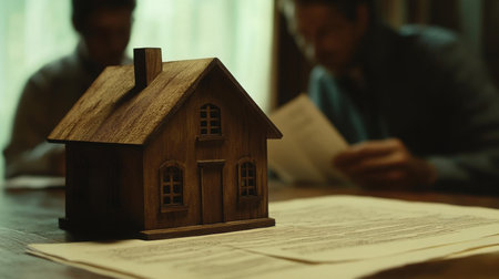 Exploring real estate opportunities with AI tools in a modern office settingの素材
