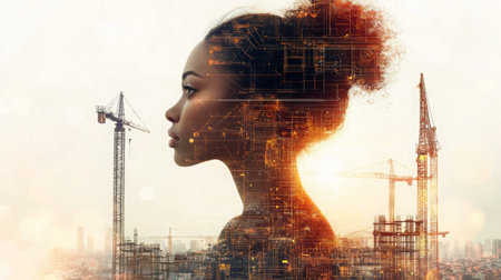 Innovative blend of real estate development and artificial intelligence in urban landscapeの素材