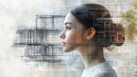 Innovative ai concepts merging real estate design with human perspectiveの素材