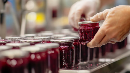 Food production line using ai technology for efficient jar sealing and processingの素材