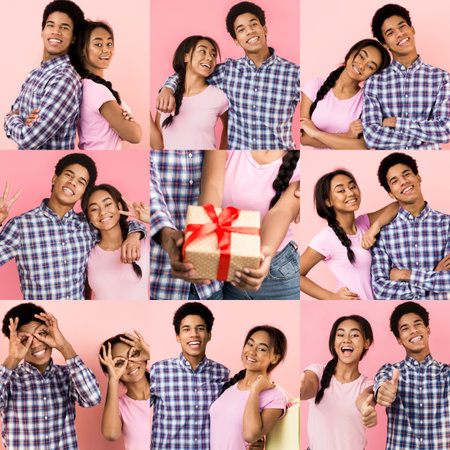 Young couple celebrates love with playful moments on Valentines Day