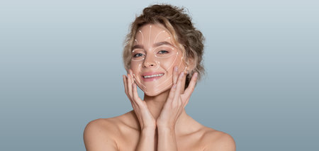 Skin care routine for woman enhancing beauty and relaxation in a serene setting