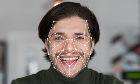 Facial recognition technology enhancing identification and engagementの写真素材