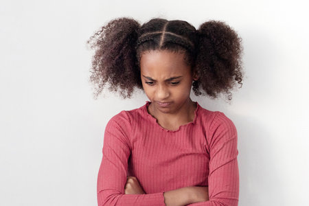 Black lady mother and female kid daughterの写真素材