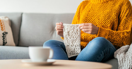 Warmth and Serenity in Home During Pregnancy. Generative AIの素材