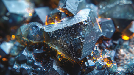 Unique Crystal Formation With Sharp Edges and Reflective Surfaces Showcasing Natural Mineral Beauty in Bright Lighting. Generative AIの素材
